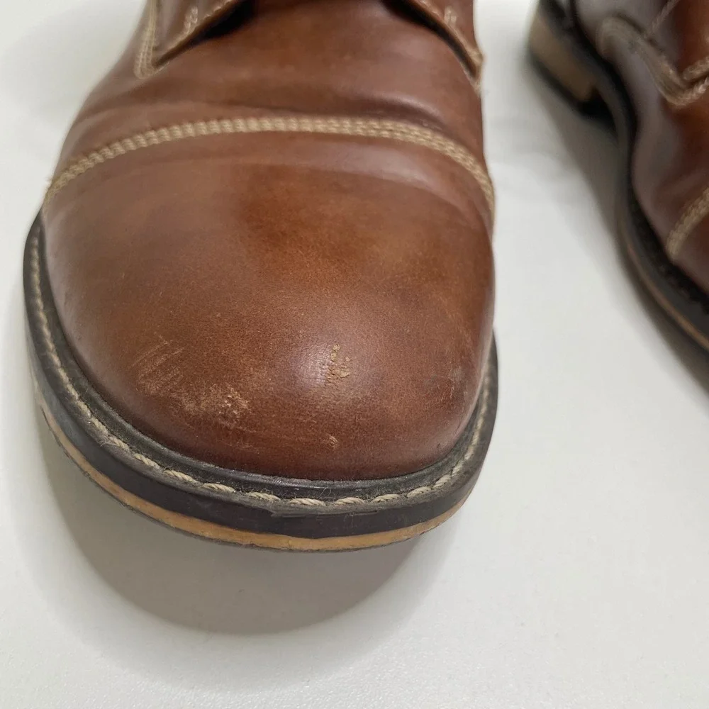 Mountain Creek Mens Brown Faux Leather Cap Toe Lace Up Combat Chukka Boots 9.5 M